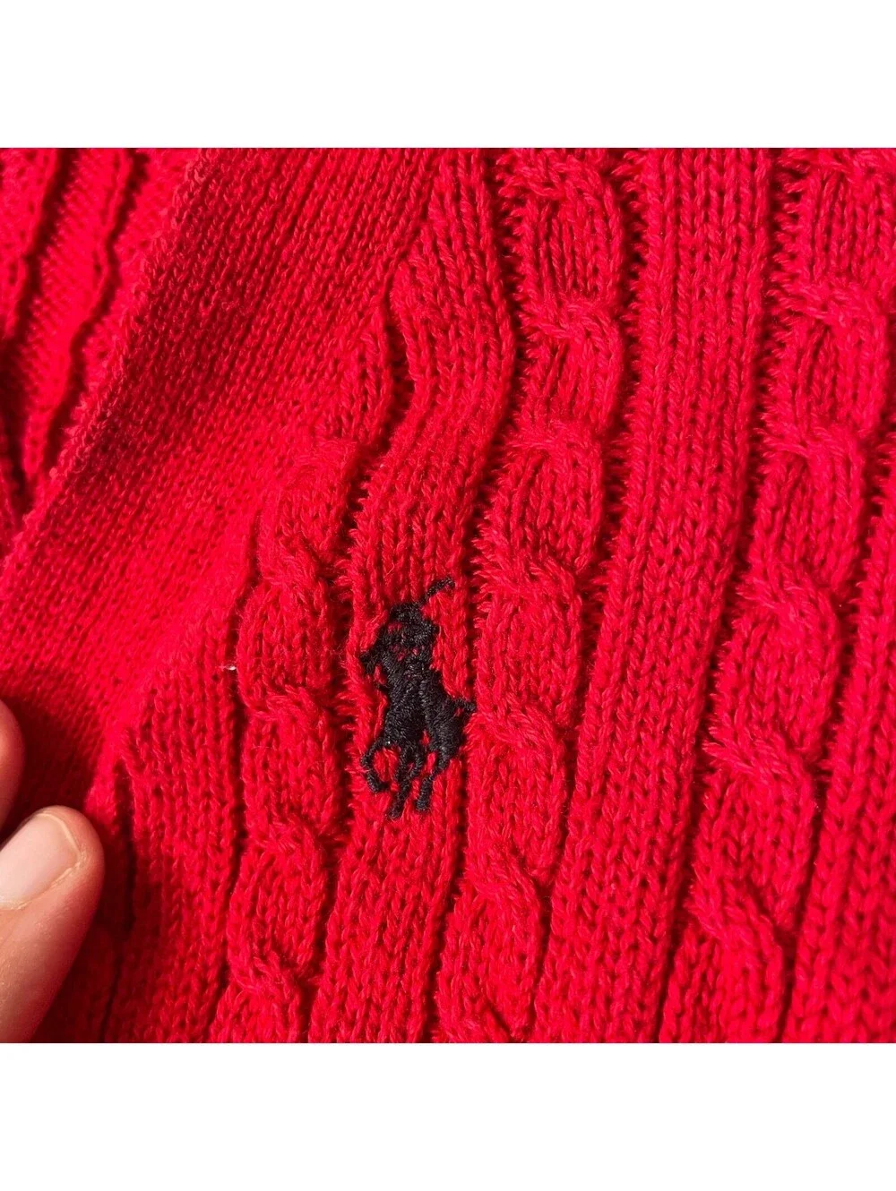Ralph Lauren Red Cable Knit Cotton Cardigan Toddler Sweater 2T